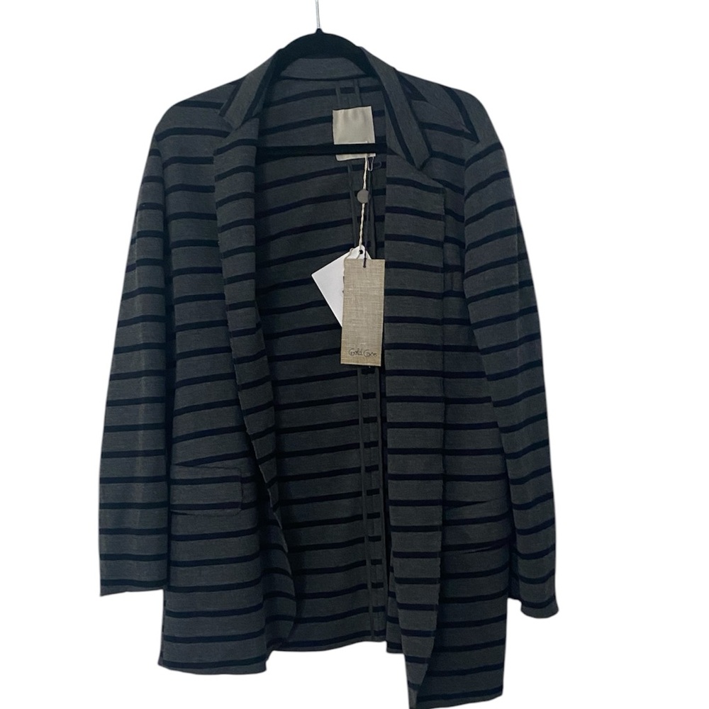 NWT GOLD CASE Striped Wool Blend Cardigan Italy 44